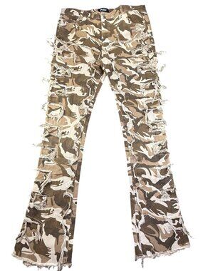 Guapi Camo Blood Diamond Stacked Denim Jeans Rockstar Mens Size 40 Worn 1X EUC
